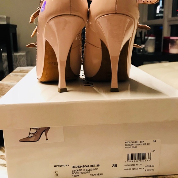 Givenchy Escarp studs nude pink pumps 100mm - Picture 6 of 7